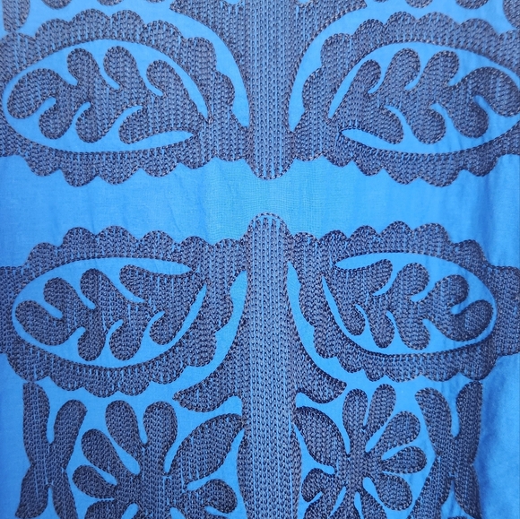 Zara Short Royal Blue Embroidered Dress, Size L, Excellent Used Condition - Picture 5 of 7